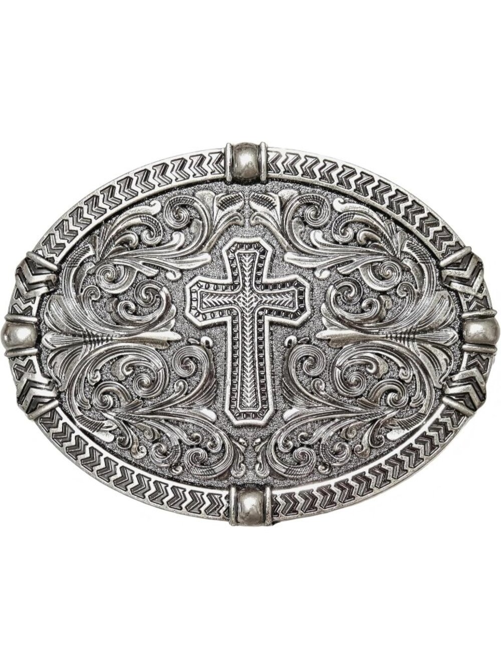 Men Cross a Silver Cowboy Belt Buckle Vintage Western Country Buckle